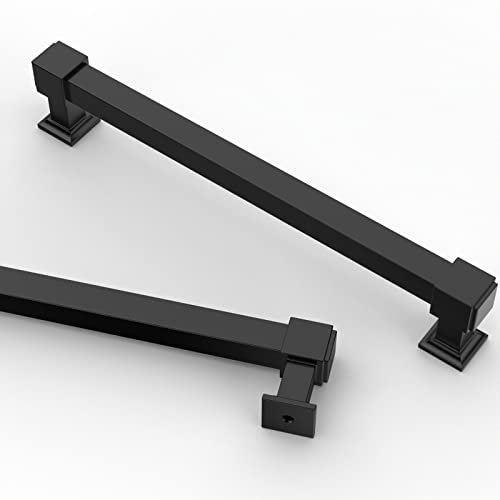 Asidrama 10 Pack 7 Inch(177mm) Matte Black Cabinet Pulls Cabinet Handles Cupboard Handles Kitchen Cabinet Hardware for Cupboard Drawer Handles Dresser Pulls