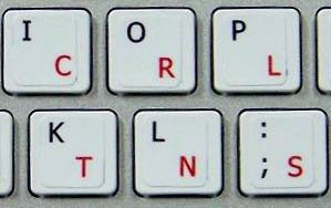 Pegatinas teclado MAC Dvorak fondo blanco miniatura 3