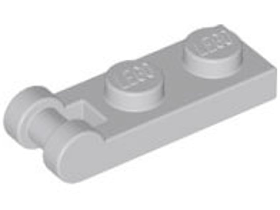 LEGO Plate, Modified 1 x 2 with Bar Handle on End Part number 60478 (Light Bluish Gray, 50, Bricks)