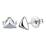 VGACETI Titanium Earrings Geometric Triangle Stud Earrings, Hypoallergenic for Sensitive Ears Women