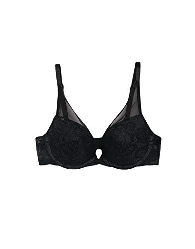 Calvin Klein Women Spotted Floral Push Up Plunge Bra QF5220 Black