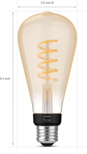 Image of Philips Hue Smart 60W ST23 Filament LED Bulb - White Ambiance Warm-to-Cool White Light - 1 Pack - 550LM - E26 - Indoor - Control with Hue App - Works with Alexa, Google Assistant and Apple Homekit
