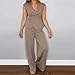 Women's Fashion Commuter Two Piece Set Sexy V-Neck Sleeveless Vest Tops and Long Pant Suits 02 Black L