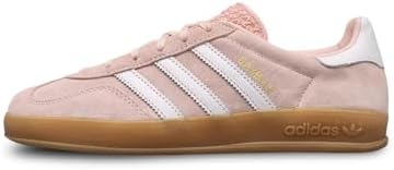 adidas Gazelle Indoor Womens Shoes, Sandy Pink/Cloud White/Gum, Size 8.5