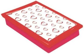 White Hearts Cushioned Bean Bag laptray Home Laptop Tray Drinks Food Breakfast Lap Tray