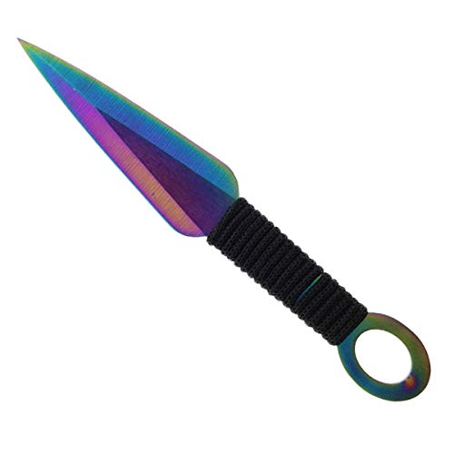 Tactical Master Fixed Blade Machete Set With 2 Throwing Knives. For Camping, Outdoor Sports, Collections And Gift (Rainbow-23) #TOP2