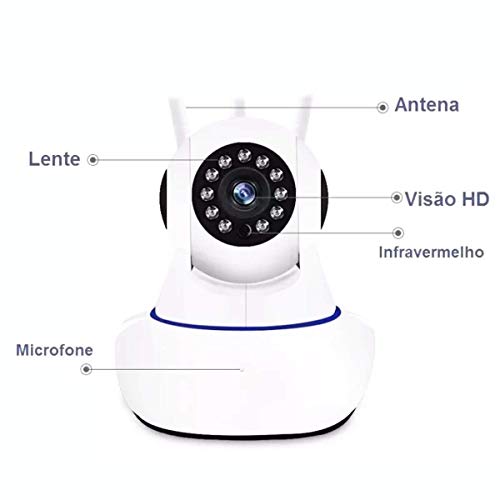 Câmera de Segurança Ip 3 Antenas Wireless Sem Fio WI-FI HD