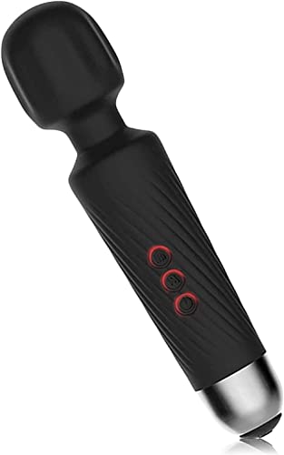 AOUSNO 電マ コードレス 電動 防水 強力 静音 小型 USB充電 シリコン製 (ブラック) - 画像1