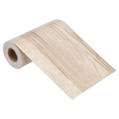 Image of MECCANIXITY Wood Grain Repair Tape, 5 Inch x 33 Feet Self Adhesive Wood Grain Tape Multi-Purpose Wallpaper Border Trim for Furniture Floors Windows Doors Tables Home, Cream