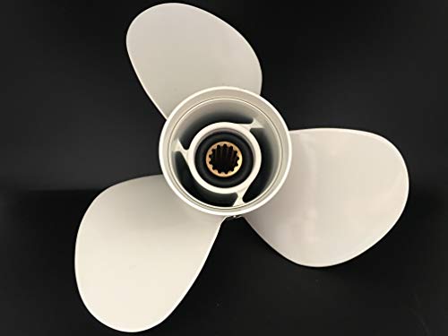 Motor de barco Aleación de aluminio Hélice 11 3/8x12 Para Yamaha fuera de borda F 30HP 40HP 50HP 60HP 3 11 3/8 x 12 6H5-45952-00 02 EL 69W-45952-00 11.375x12 Motor de 2/4 de carrera