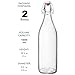 Bormioli Rocco Giara Beverage Bottle, 33.75 oz (Set of 2) - Leakproof Glass Container for Homemade Juices & Dressings - Stylish Drinkware Storage for Kitchen/Restaurant - Made in Italy (Clear)