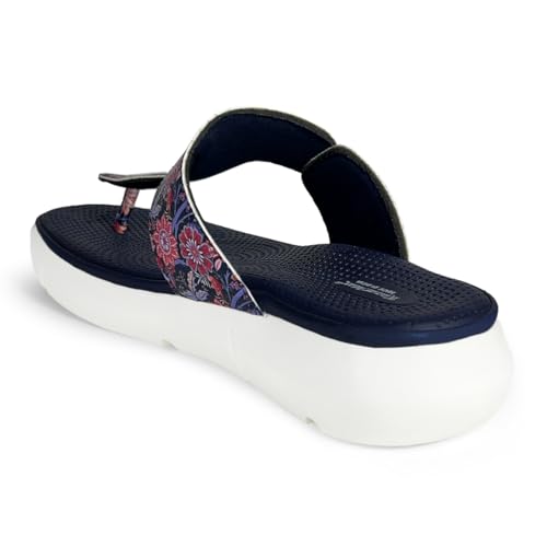 Image of KazarMax Amelia Lightweight | Cushioned | Bounce Back | Floral Printed Flat Thong Sandals For Women