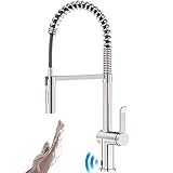 【Kein Lärm & Anti-Fingerabdrücke】 APPASO Wasserhahn Küche ist mit einem Lärmreduzierer ausgestattet. Er verhindert effektiv Spritzer und reduziert Geräusche. Moderne Hochdruckarmatur mit gebürstetem Edelstah reinigt leichter als Keramikoberflächen und resistent gegen Kratzer und keine Fingerabdrücke. 2 Strahlarten, 360° Schwenkbar und 20 Zoll(50.8cm) Flexschlauch.
