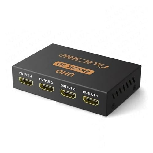 1x4対応スプリッタースイッチ 1入力4出力 UHD 4K x 2K HDTVビデオスプリットスイッチャーケーブルアダプター ノートパソコンPCセットアップアクセサリ