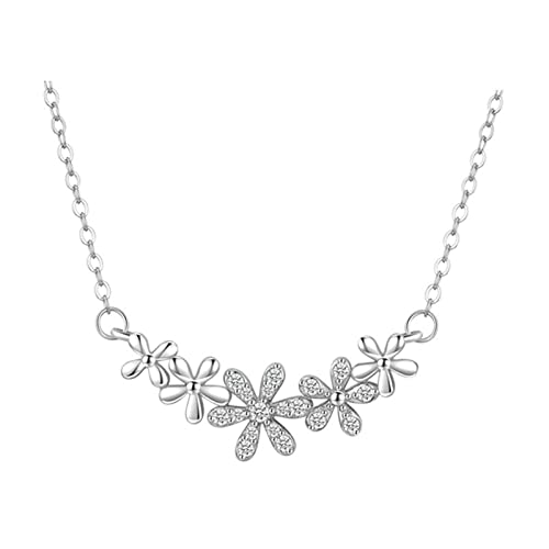 Collier argent sterling pour adolescentes, anti-ternissement à pendentif fleur