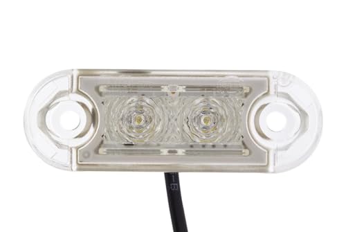 Hella 2XS 959 855-401 Umrissleuchte - Begrenzungsleuchte - Anhänger - Wohnwagen - DuraLED S - LED - 12/24V - ECE - Lichtscheibenfarbe: glasklar - Kabel: 500mm - seitlicher Anbau