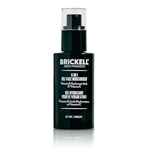 Brickell Men’s 6 in 1 Gel Face Moisturizer for Men, Natural and Organic Gel Moisturizer, 1.7 ounces, Unscented