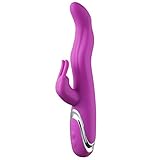 MOJOY Multi 7 Frequency Silicone Rabbit G-Spot Vibrating Vibrator for Women, Tongue Penetration Double Vibrant Sex Toy Clitoris Stimulators (Rose Red)