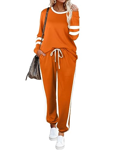 Image of Aloodor Sweatsuit for Women 2 Piece Outfits for Womens Crewneck Sweatshirts Pullover