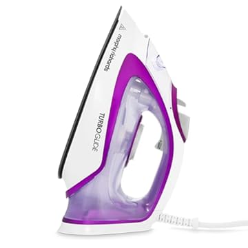 Morphy Richards TurboGlide Steam Iron, Ceramic Non stick Soleplate, 150g Boost, 40g Output, 400ml Water Tank, Anti Drip and Scale, Auto Shut-off, 3m Cord, 2800W, Purple, 302000