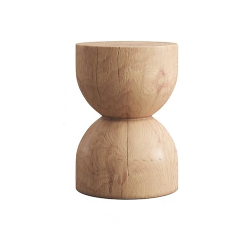 Table d'appoint de canapé en bois massif, table d'appoint et tabouret en forme de sablier pour l'intérieur et l'extérieur, convient à la base décorative...