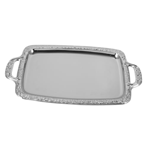 OUNONA 多用途メタルサービングトレイ 北欧スル耐久収納プレート キッチン ダイニング リビング用食卓トレー