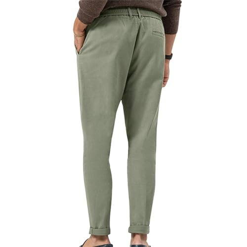 Men's Tapered Linen Casual Pants Drawstrintg Elastic Waist Beach Pant Flat Front Linen Summer Trousers2