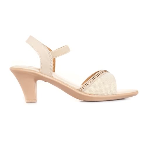 Image of Khadim's 3603666 Lightweight Durable Extra Soft Trendy Premium Stylish Lifestyle and Fancy Elastic Strap Heels For Women