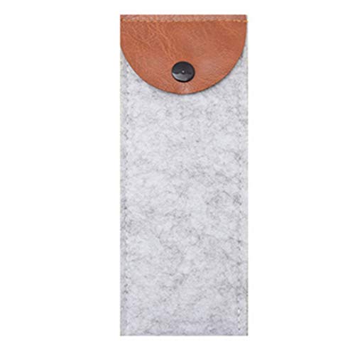 ECYC Estuche Para LáPices De Fieltro Con Funda De Cuero Para úTiles Escolares De Oficina, Estuche Para BolíGrafos Lindo, Estuche Para LáPices, Gris