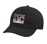 Washington DC Capitol Hill USA Flag Souvenir Hoodie Adjustable Printed Baseball Hat, Black