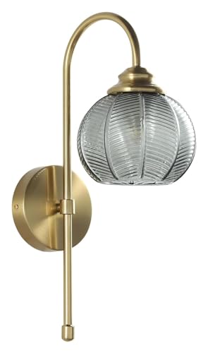 Aplique de pared LED Iluminación Aplique de pared de vidrio verde vintage Aplique de pared de latón cepillado Aplique de pared de globo grande Aplique de pared de brazo oscilante largo dorado Apliqu