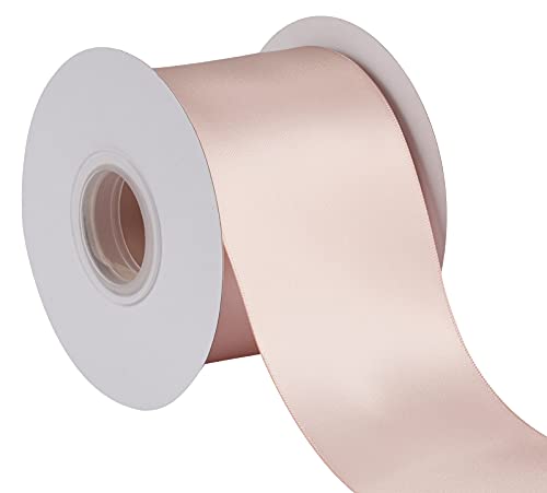 Joycrosso 3" Inch Double Faced Satin Ribbon 25 Yards-Roll Set for Chair Sash Gift Wrapping Party Favor Home Decoration Craft Supplies, Vanilla