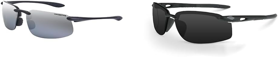 Crossfire 21427 ES4 Polarized Safety Glasses & 1241 W Smoke Lens Safety Glasses Bundle