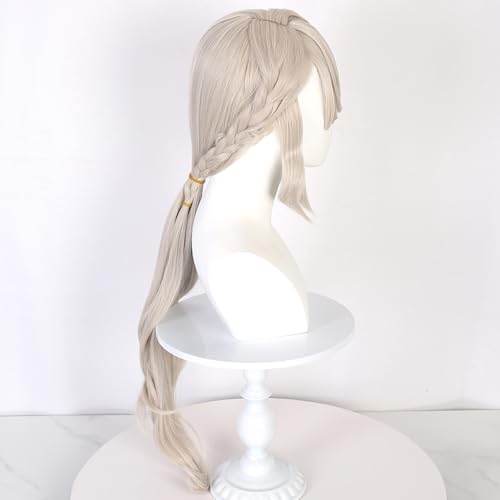 Gray with Blue Long Wig for Lynette Cosplay From Game Genshin Impact Synthetic Heat-Resistant Hair - Image 3