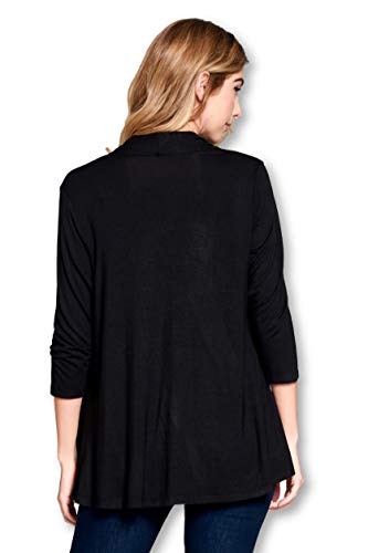Women's 3/4 Sleeve Extra Soft Open Front Casual Flowy Viscose Made from Bamboo Cardigan4