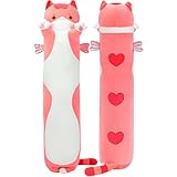 Mewaii Long Cat Plush 5 Sizes, 120% Extra Filling Giant Plushness Kids Body Pillow, Kawaii Cute Pink Cat Stuffed Animals Plushies, Big Long Body Pillow Cat Plush Gift for Girls 36”