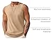 COOFANDY Mens Sleeveless Knitted Top Casual Muscle Tank Tops Summer Beach Tank Shirts, Light Brown, X-Large