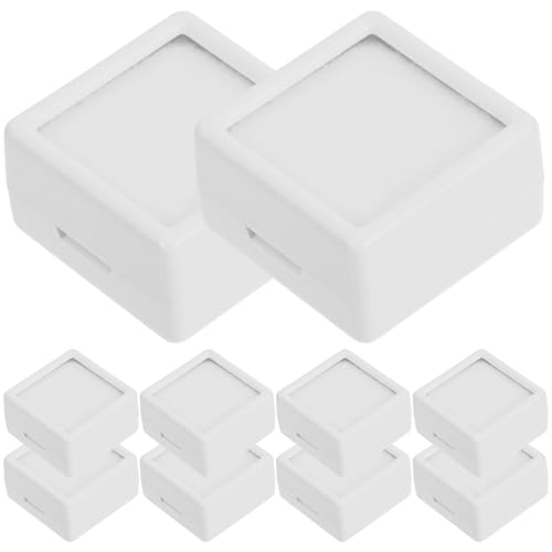 LALADEFIEE 12 Piezas Caja Organizadora Transparente para Joyas y Gemas Resistente la Humedad con Tapa Acrílica de Diseño Compacto y Portátil para Almacenamiento y Exhibición Segura