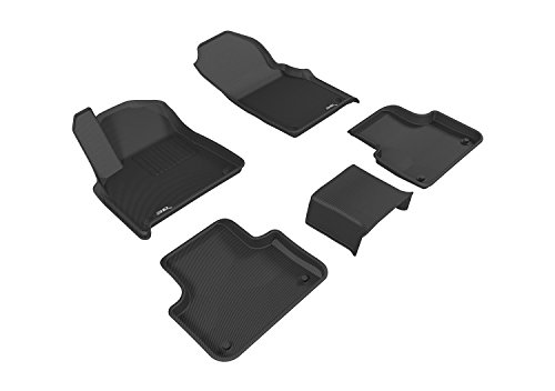3D MAXpider Kagu Floor Mat (Black) Compatible with Audi Q7 (4M) 2017-2024/SQ7 (4M) 2020-2024/Q8 2019-2024/SQ8/RS Q8 2020-2024 - Front & Second Row