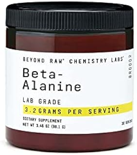 BEYOND RAW Chemistry Labs Beta-Alanine Powder | Increases Workout Performance and Decreases Muscle Soreness | 30 Servings
