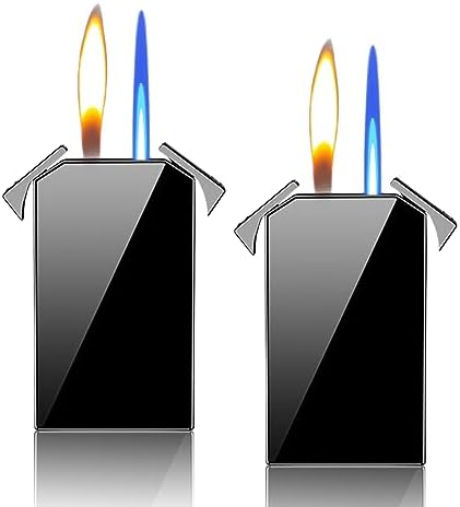 Lot De 2 Briquets Tempête Jet Flamme Métal Doré - Rechargeables, Anti-Vent, Design Créatif Poker Pour Homme & Femme