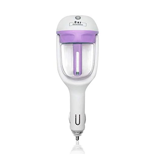 econoLED Car Humidifier,Mini Air Purifier Aroma Diffuser Air Freshener Purifier Aromatherapy Mist Maker with 180 Degree Rotation, Suit for Water Soluble Essential Oils Protable Diffuser (Purple)