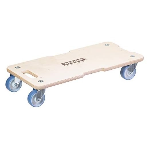 Wagner Plataforma de Carga MM 1325-59 x 29 cm - para Objetos Poco Manejables, Electrodomésticos y Muebles, 300 kg de Carga Máxima, 3 Asas Empotradas, Certificado FSC® - 20132501