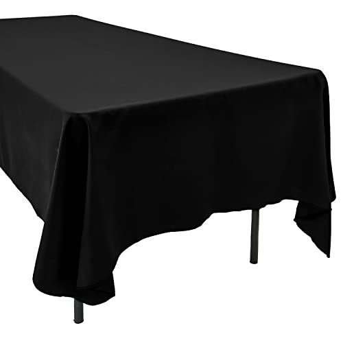 AK TRADING CO. 60 x 126-Inch Rectangular Polyester Tablecloth - Made in USA - Wrinkle-Resistant, Flame Retardant, Durable Party Table Cover, Banquet Tablecloth, Wedding Table Cover - Black by AK TRADING CO. - Used condition - Image 2