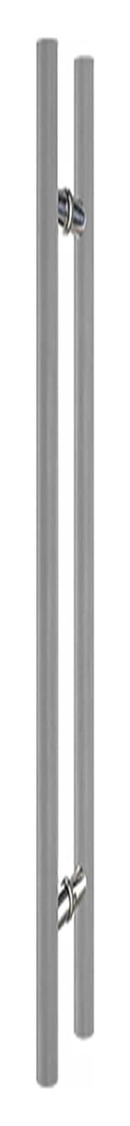CWCQGH Push Pull Door Handle, Sliding Barn Door Handle, H Shape Double Sided Round Bar Push Pull Door Handle for Heavy Interior Exterior,Gray-40cm(1.3ft)