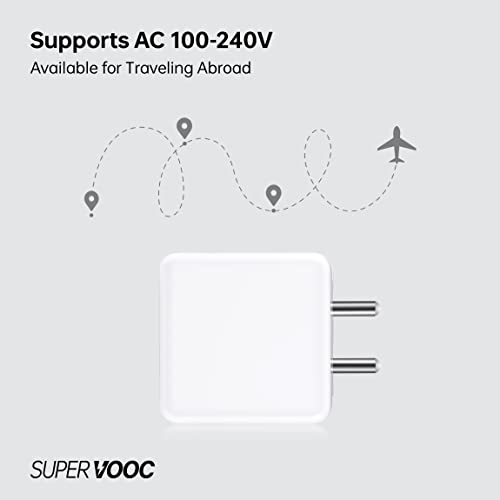 Image of Oppo Original (6 Months Offical Warranty) Supervooc 80W Super Flash Charger Compatible for Oppo Reno 8 Series,Oppo F23 and Other Android Phones Supporting Vooc Charging-White, ?USB, White