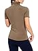 AUHEGN Short Sleeve Turtle Top for Women Work Khaki X-Large