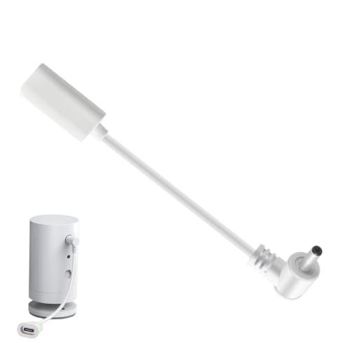 Tonton USB-C to Barrel Plug Adapter for Ring USB-C Solar Panels to Barrel-Plug Security Cameras Compatible with Stick Up Cam (2nd/3rd Gen) & Spotlight Cam White