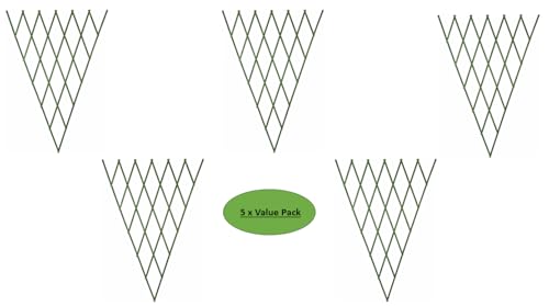 Garden Store Direct 5 x Pieces of Garden Trellis Expandable Plant Support Climbing Lattices Fence Support 5 Sizes, Green or Tan Colour 6ft x 1ft up to 6ft x 4ft (Green, Fan 180 x 90cm (6ft x 3ft) 5pk)
