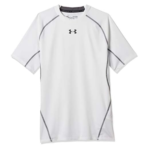 Under Armour UA Heatgear Short Sleeve Camiseta, Hombre, Blanco (White/Graphite (100), L